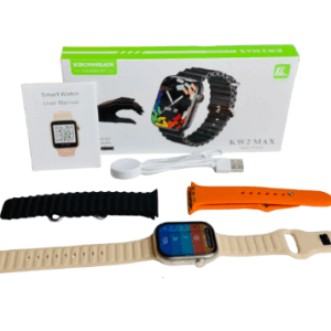 KEIWEAR KW2 Max Smartwatch | Orange, Black, Ash Color Band